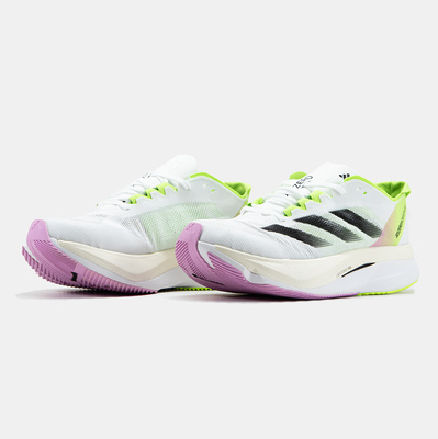 Кросівки Adidas Adizero Boston 12 White Black Lime Pink (Білий) - фото 2 