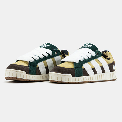 Кеды Adidas LWST x Bape Green Brown White (Коричневый) - фото 2 