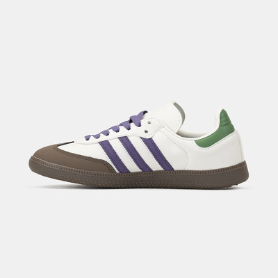Кеды Adidas Samba Off White Core Purple Green Brown (Белый) - фото 3 