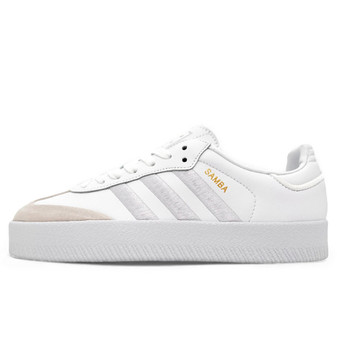 Кеды Adidas Samba XLG Platform White Gold Logo