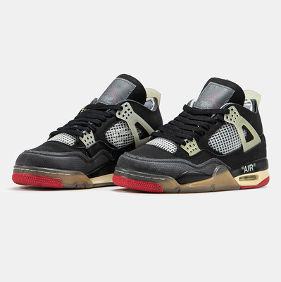 Кросівки Air Jordan 4 Retro Black Red Grey (Чорний) - фото 2 