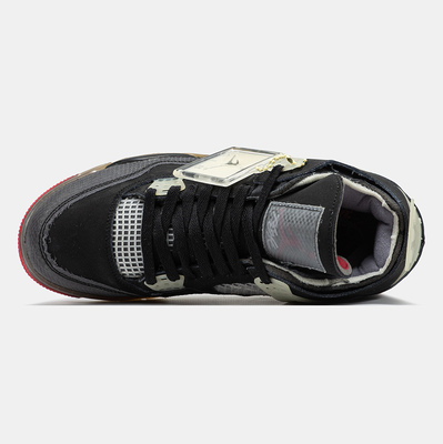 Кросівки Air Jordan 4 Retro Black Red Grey (Чорний) - фото 3 