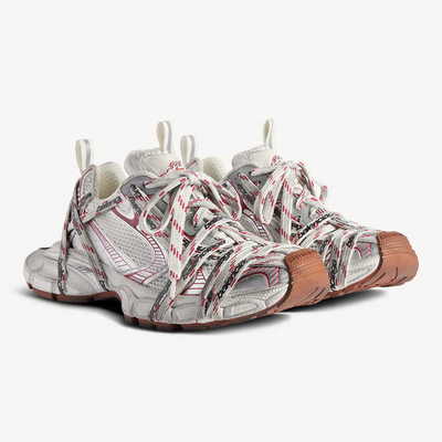 Кроссовки Balenciaga 3xl Extreme Laces Logo Beige Grey Red Brown 825597W3XHL2162 (Бежевый) - фото 2 