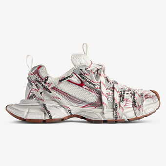 Кросівки Balenciaga 3xl Extreme Laces Logo Beige Grey Red Brown