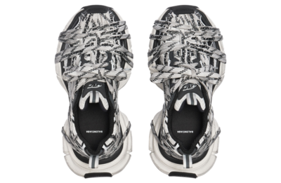 Кроссовки Balenciaga 3xl Extreme Laces Logo White / Black 825597W3XHL9010 (Белый) - фото 4 