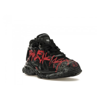 Кроссовки Balenciaga Runner Graffiti Black Red Mesh Nylon 677403W3RBQ1060 (Черный) - фото 2 