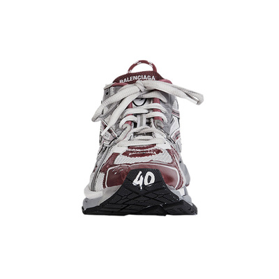 Кросівки Balenciaga Runner White Burgundy 677402W3RB39069 (Бордовий) - фото 3 