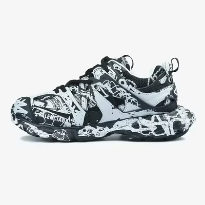 Кросівки Balenciaga Track Graffiti Black White (Білий) - фото 4 