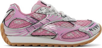 Кросівки Bottega Veneta Orbit Pink & Silver