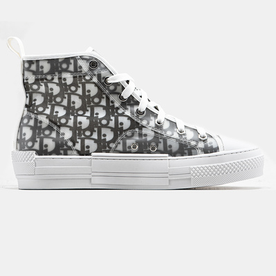 Кроссовки Dior B23 High Top Logo Oblique (Серый) - фото 4 