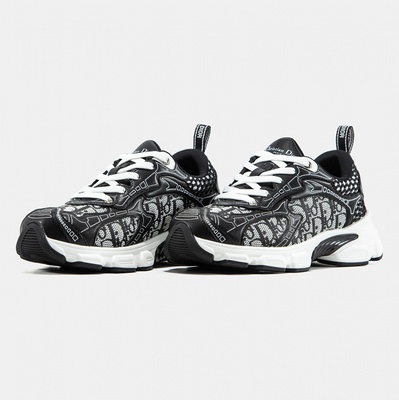 Кросівки Dior Chrono Monogram Black White (Чорний) - фото 2 