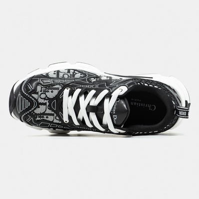 Кросівки Dior Chrono Monogram Black White (Чорний) - фото 3 