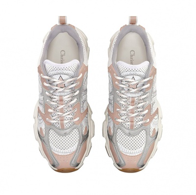 Кросівки Dior Chrono Sneaker White Mesh with Nude (Бежевий) - фото 3 