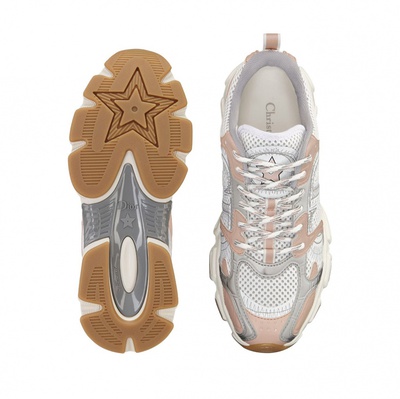 Кросівки Dior Chrono Sneaker White Mesh with Nude (Бежевий) - фото 4 