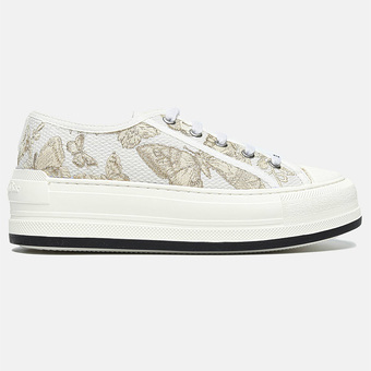 Dior Walk n Dior Platform White Grey Platform Gold Butterfly