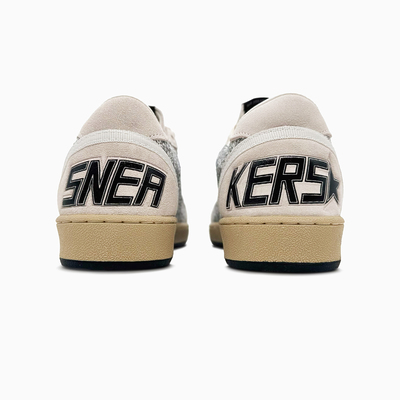 Кросівки Golden Goose Ball Star Silver Glitter Ice-gray Suede Inserts GWF00117F003992 (Сірий) - фото 5 