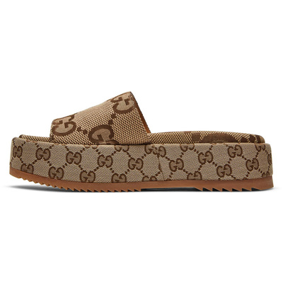 Шльопанці Gucci GG Lame Platform 'Camel Monogram' 623212-UKO00-2580 (Коричневий) - фото 3 