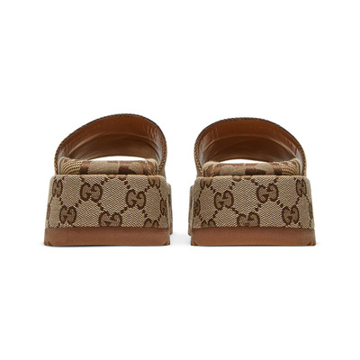 Шльопанці Gucci GG Lame Platform 'Camel Monogram' 623212-UKO00-2580 (Коричневий) - фото 4 