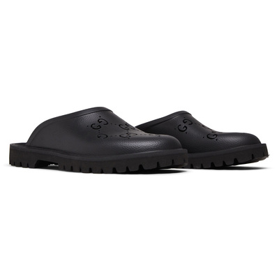 Мюлі Gucci Slip On Sandal Cut Out Monogram - Black 655517-JFB00-1000 (Чорний) - фото 2 