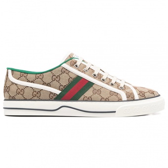 Кроссовки Gucci Tennis 1977 Beige / Ebony Original GG Canvas
