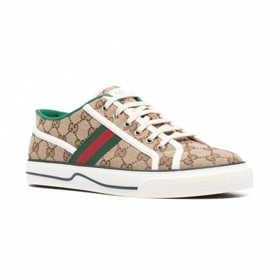 Кеди Gucci Tennis 1977 Beige / Ebony Original GG Canvas 606111HVK209766 (Коричневий) - фото 2 