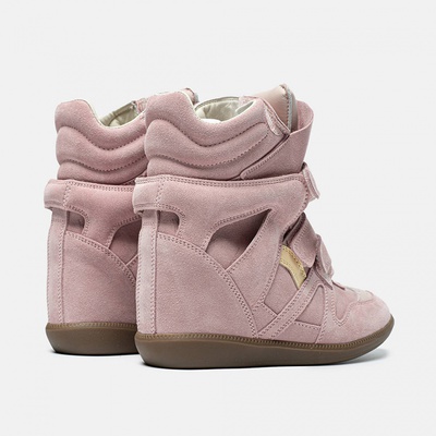 Кросівки Isabel Marant Bekett Pink на танкетці (Рожевий) - фото 3 