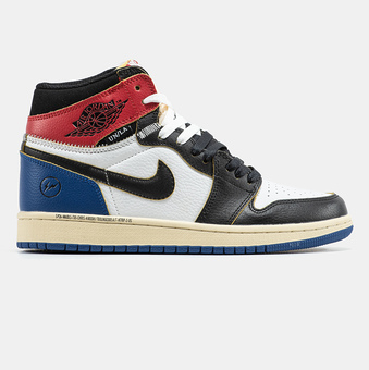 Кроссовки Jordan 1 Retro High OG SP Fragment x Union LA Varsity Red Sport Royal