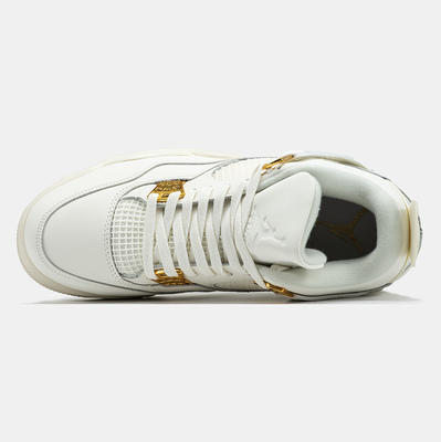 Кроссовки Air Jordan 4 Retro Metallic Gold AQ9129-170 (Белый) - фото 3 