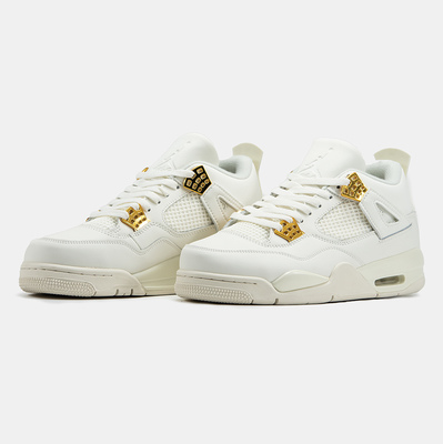 Кроссовки Air Jordan 4 Retro Metallic Gold AQ9129-170 (Белый) - фото 2 