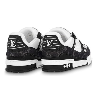 Кросівки Louis Vuitton Trainer Black Mesh Monogram with White 1AC2A5 (Чорний) - фото 4 