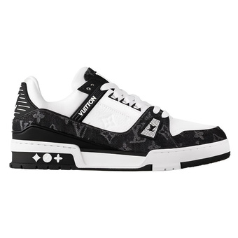 Кроссовки Louis Vuitton Trainer Black Mesh Monogram with White