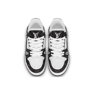 Кросівки Louis Vuitton Trainer Black Mesh Monogram with White 1AC2A5 (Чорний) - фото 5 