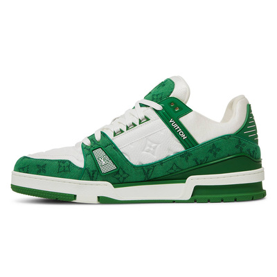 Кроссовки Louis Vuitton Trainer 'Green Monogram Denim' 1A9JHV (Зеленый) - фото 3 