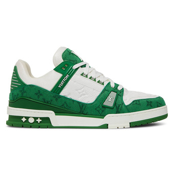 Кроссовки Louis Vuitton Trainer 'Green Monogram Denim'