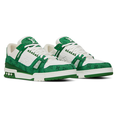 Кроссовки Louis Vuitton Trainer 'Green Monogram Denim' 1A9JHV (Зеленый) - фото 2 