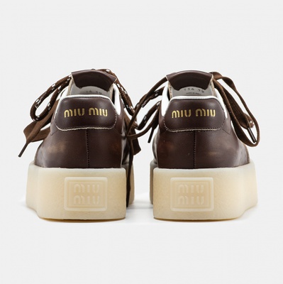 Кроссовки Miu Miu Platform Brown White (Коричневый) - фото 4 