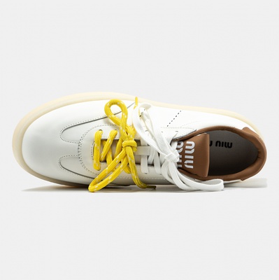 Кросівки Miu Miu Platform White Brown Yellow (Білий) - фото 3 