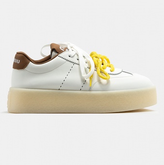 Кроссовки Miu Miu Platform White Brown Yellow