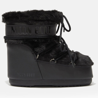 Moon Boot Icon Low Black Faux-Fur