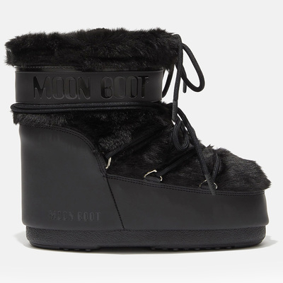 Ботинки Moon Boot Icon Low Black Faux-Fur 80D1409390 (Черный) - фото 1 Keedy