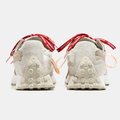 Кроссовки New Balance 327 Grey Beige Red/Orange Laces (Бежевый) - фото 5 