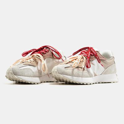 Кроссовки New Balance 327 Grey Beige Red/Orange Laces (Бежевый) - фото 2 