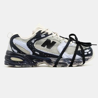 Кроссовки New Balance 530 Cream Black Paint Splatter