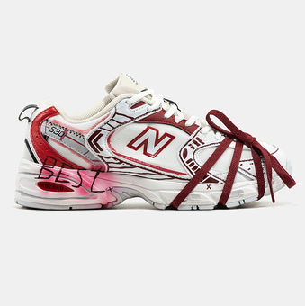 Кроссовки New Balance 530 White Red Custom Paint