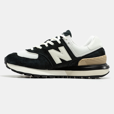 Кросівки New Balance 574 Black White Suede Mesh (Чорний) - фото 4 