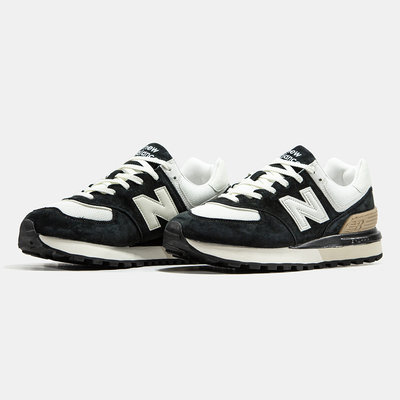 Кросівки New Balance 574 Black White Suede Mesh (Чорний) - фото 2 