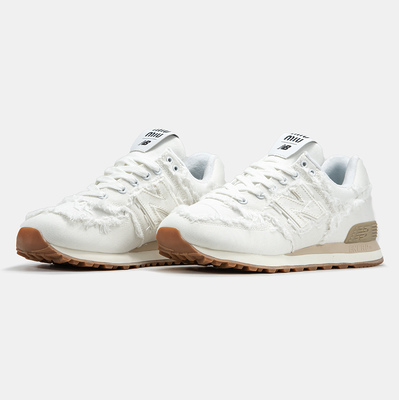 Кросівки New Balance 574 x Miu Miu White Raw Edge (Білий) - фото 2 