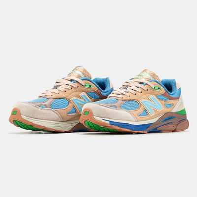 Кроссовки New Balance 990v3 x Joe Freshgoods Blue Beige Green (Голубой) - фото 2 