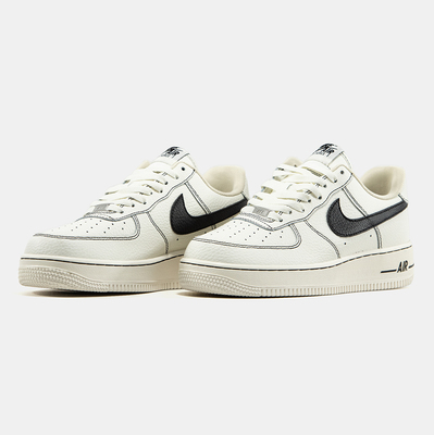 Кроссовки Nike Air Force 1 Low White Black Outline (Белый) - фото 2 