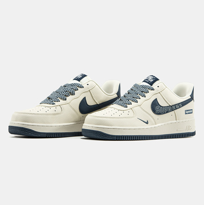 Кросівки Nike Air Force 1 Low x Supreme Beige Blue (Бежевий) - фото 2 